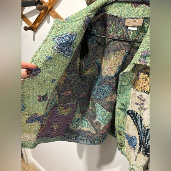 VINTAGE - SCENE WEAVER BUTTERFLY TAPESTRY JACKET - Picture 7 of 7